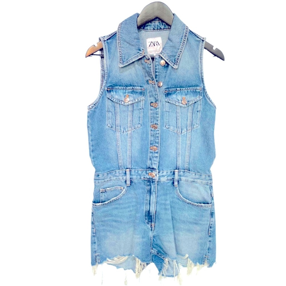 Zara Denim Romper Jumpsuit
